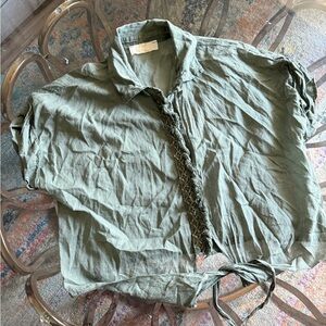 FH Italy Linen Button Up Blouse